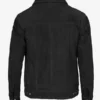 Men's Black Suede Trucker Jacket Back