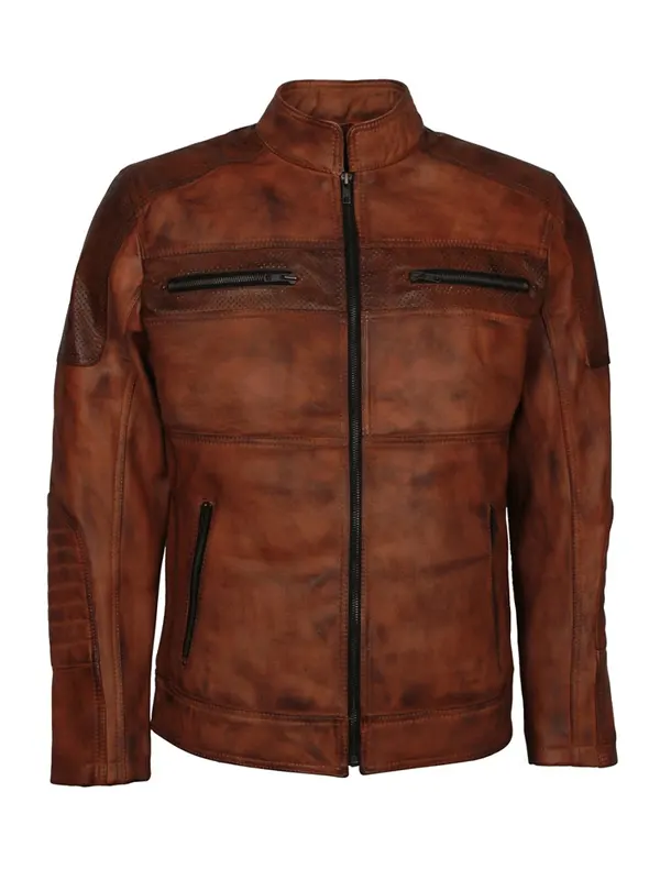 Mens Cafe Racer Motorcycle Jacket