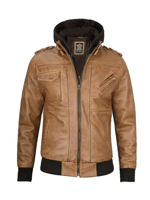 Men's Camel Brown Leather Jacket