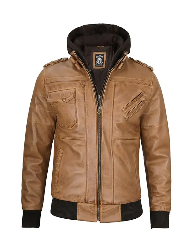 Men’s Camel Brown Leather Jacket