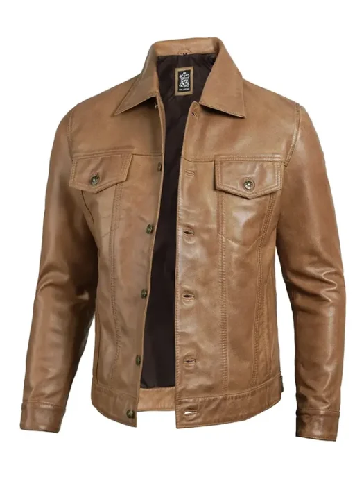 Men's Camel Brown Trucker Jacket