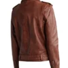 Men’s Genuine Fashion Motorcycle Jacket Back