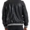 Mens Leather Bomber Jacket Back