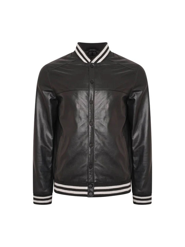 Mens Leather Bomber Jacket