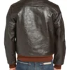 Mens Vintage Brown A-1 Flight Leather Bomber Jacket Back