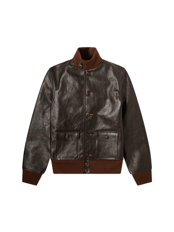 Mens Vintage Brown A-1 Flight Leather Bomber Jacket