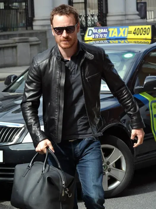 Michael Fassbender Black Leather Jacket