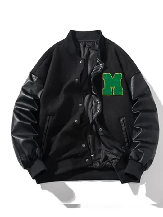 Midnight Black Varsity Jacket