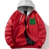 Midnight Red Hooded Varsity Jacket