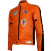 Motorcycle Orange Leather Jacket