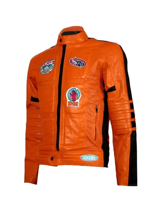 Motorcycle Orange Leather Jacket