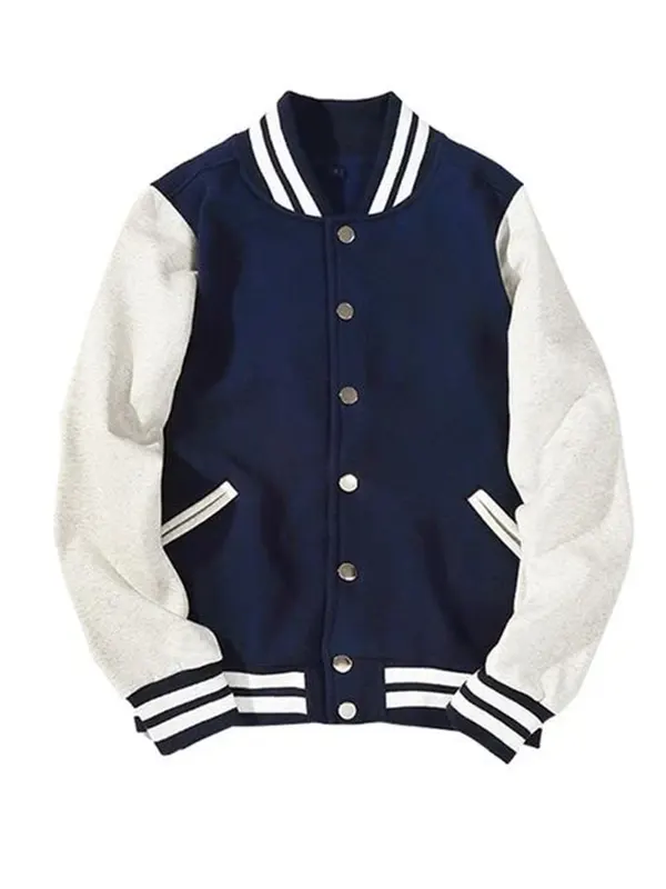 Navy Blue Varsity Bomber Jacket