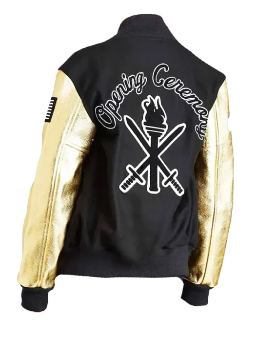 Opening Ceremony Beyonce Letterman Black and Golden Jacket Back