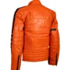 Orange Leather Motorcycle Jacket