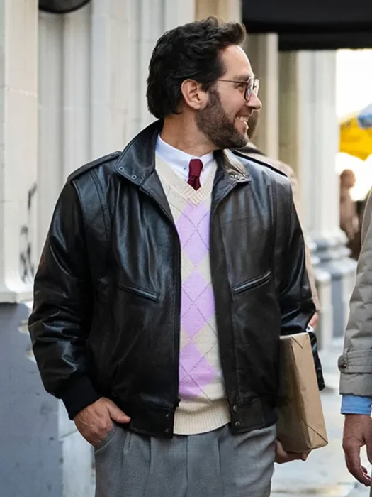 Paul Rudd The Shrink Next Door Black Leather Jacket