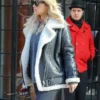 RITA ORA LEATHER JACKET FAUX FUR JACKET