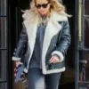 RITA ORA LEATHER JACKET REAL LEATHER AND FAUX FUR JACKET