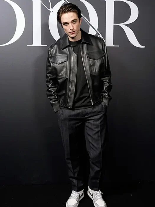 Robert Pattinson 2020 Paris Fashion Show Leather Jacket