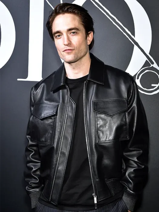 Robert Pattinson Paris Fashion Show Leather Jacket