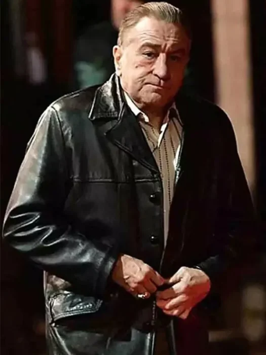 Robert de Niro The Irishman Black Leather Jacket