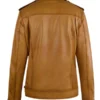 Rutland Caramel Brown Riding Leather Jacket Back