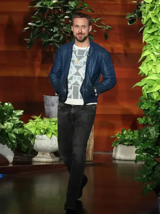 Ryan Gosling Winsor Blue Leather Jacket