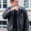 Sam Worthington Kidnapping Mr Heineken Black Leather Jacket