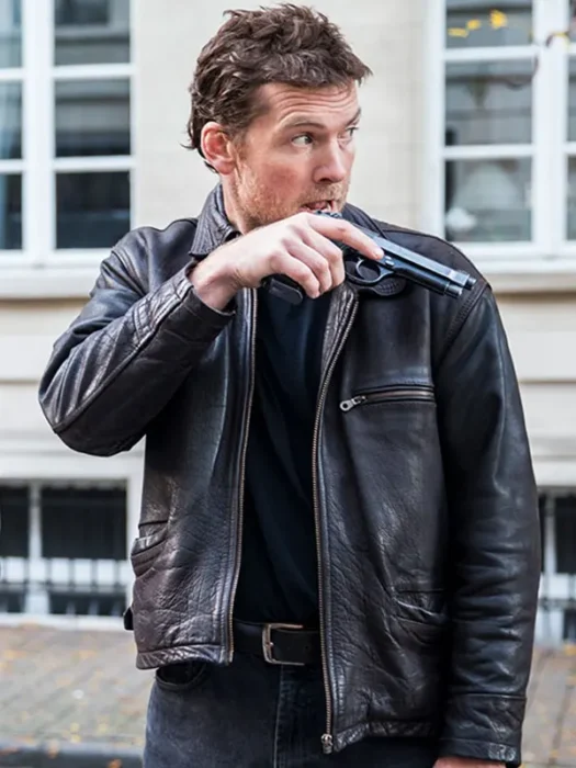 Sam Worthington Kidnapping Mr Heineken Black Leather Jacket