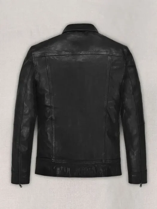 Sam Worthington Leather Jacket Back