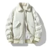 Sherpa Collar Wgite Bomber Jacket