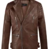 Shotgun Spanish Brown Moto Leather Jacket