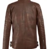 Shotgun Spanish Brown Moto Leather Jacket Back