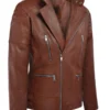 Shotgun Tan Moto Brown Leather Jacket