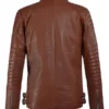 Shotgun Tan Moto Leather Jacket Back