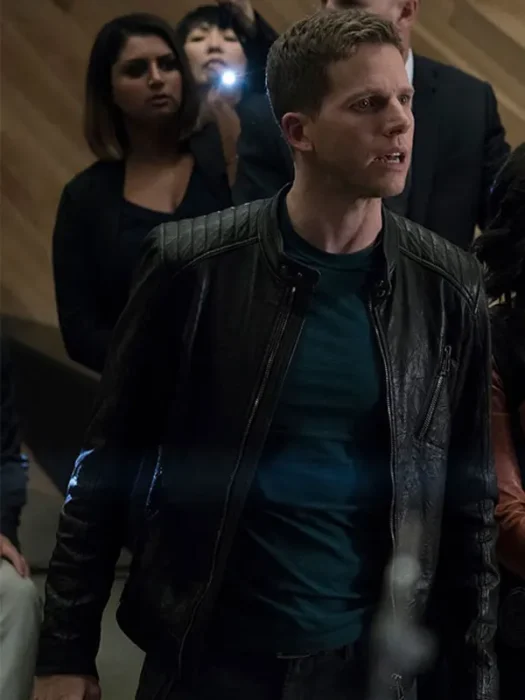 Stark Sands Minority Report Black Leather Jacket