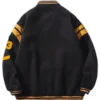 Streetwear Black Varsity Jacket Back