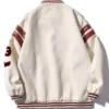 Streetwear White Varsity Jacket Back