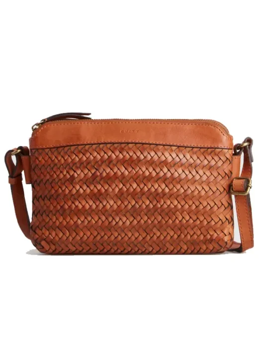 Tan Mira Leather Crossbody Bag