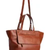 Tan Tess Leather Small Tote Bag