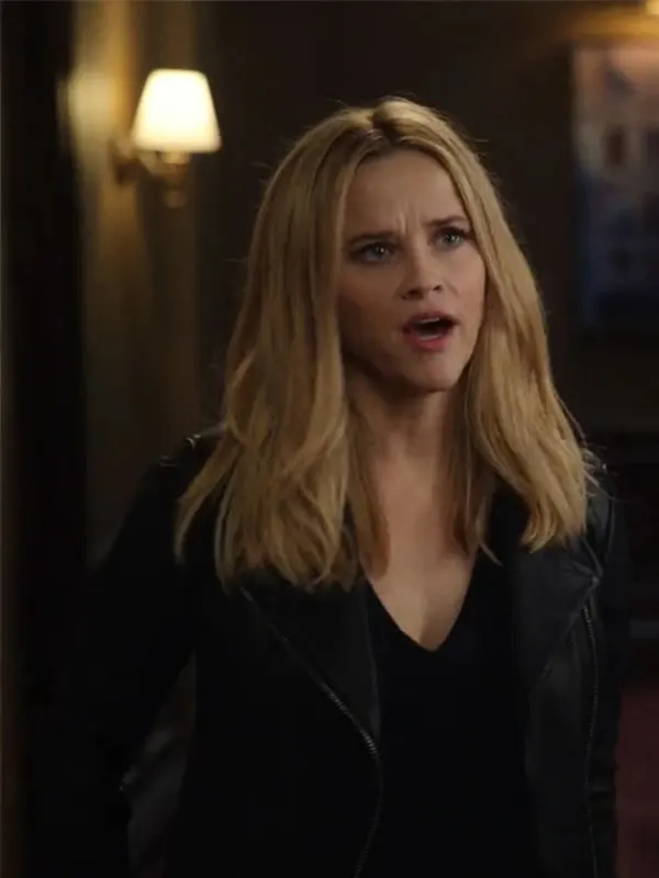 The Morning Show Reese Witherspoon Black Leather Jacket