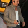 Vin Diesel Gray Wax Leather Jacket