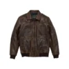 Vintage Lambskin A2 Brown Leather Bomber Jacket