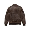 Vintage Lambskin A2 Brown Leather Bomber Jacket Back