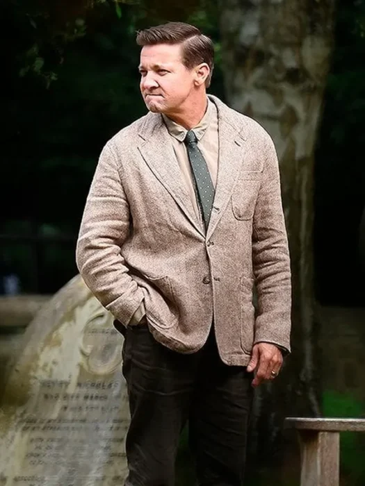 Wake Up Dead Man Jeremy Renner Brown Blazer