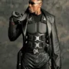 Wesley Snipes Blade Black Leather Buckle Vest