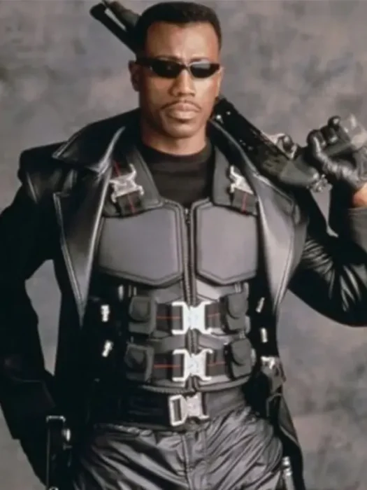 Wesley Snipes Blade Black Leather Vest