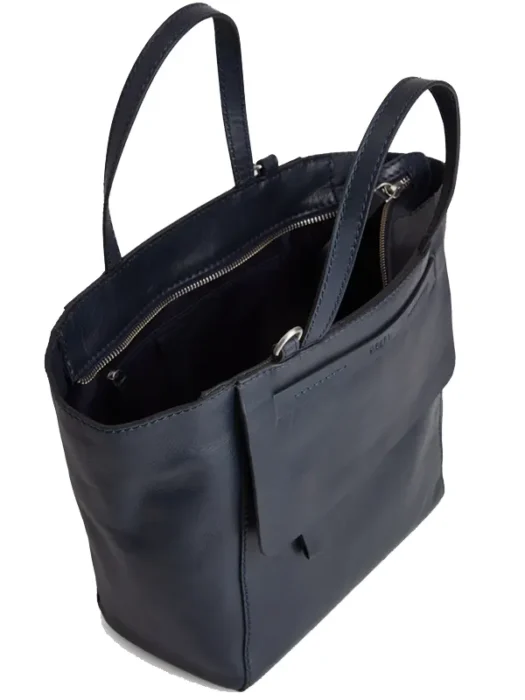 Women Midnight Blue Tess Leather Small Tote Bag