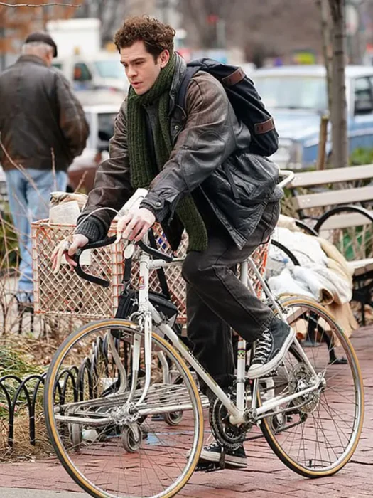 Andrew Garfield Tick Tick Boom Black Leather Jacket