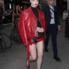 Anya Taylor Joy Red Leather Jacket