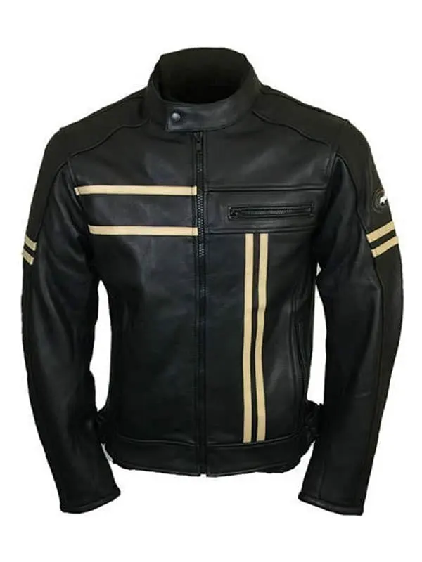 Black Retro Style Men’s Leather Fashion Jacket